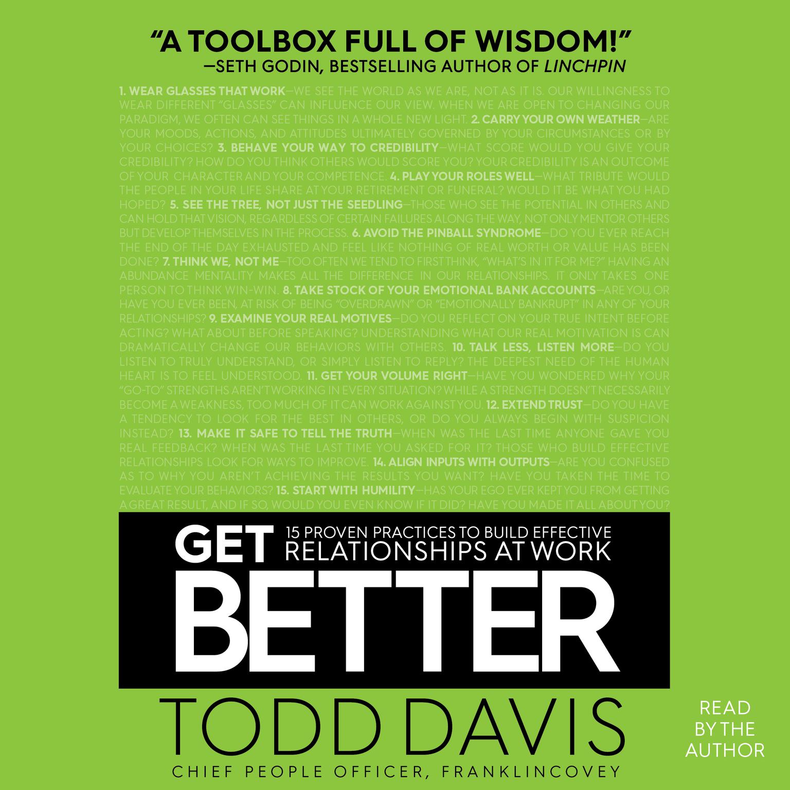 Get Better: 15 Proven Practices to Build Effective Relationships at Work Audiobook, by Todd Davis