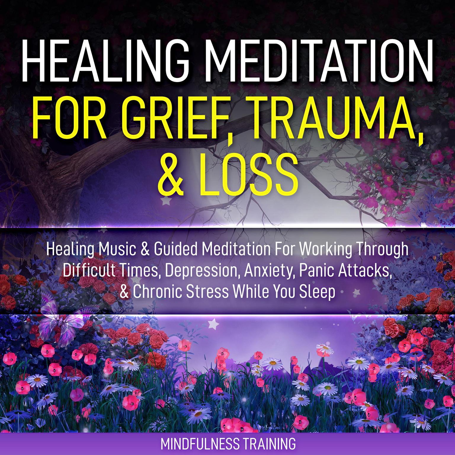 Healing Meditation for Grief, Trauma, & Loss: Healing Music & Guided Meditation For Working Through Difficult Times, Depression, Anxiety, Panic Attacks, & Chronic Stress While You Sleep (Self Hypnosis for Anxiety Relief, Stress Reduction, & Relaxation) Audiobook, by Mindfulness Training
