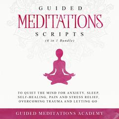 Guided Meditations Scripts (6 in 1 Bundle): To Quiet the Mind for Anxiety, Sleep, Self-Healing, Pain and Stress Relief, Overcoming Trauma, and Letting go Audiobook, by Guided Meditations Academy