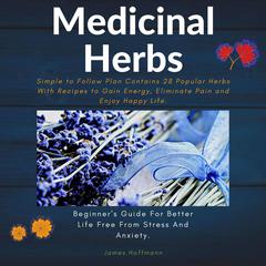 medicinal herbs: beginner's guide for better life free from stress and anxiety: simple to follow plan contains 28 popular herbs with recipes to gain energy, eliminate pain and enjoy happy life.: beginner’s guide for better life free from stress and anxiety: simple to follow plan contains 28 popular herbs with recipes to gain energy, eliminate pain and enjoy happy life. Audiobook, by 