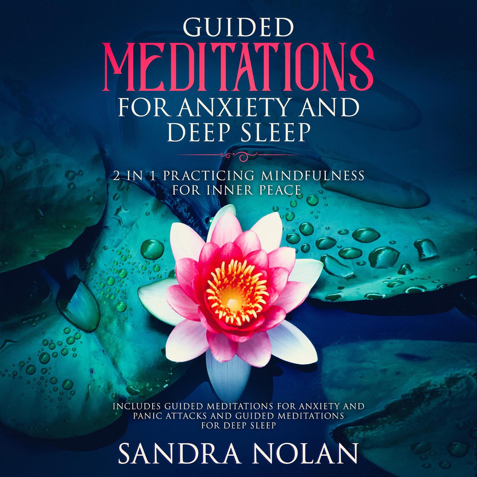 Guided Meditations for Anxiety and Panic Attacks: 2 in 1: Guided Meditations for Anxiety and Panic Attacks, and Guided Meditations for Deep Sleep Audiobook, by Sandra Nolan