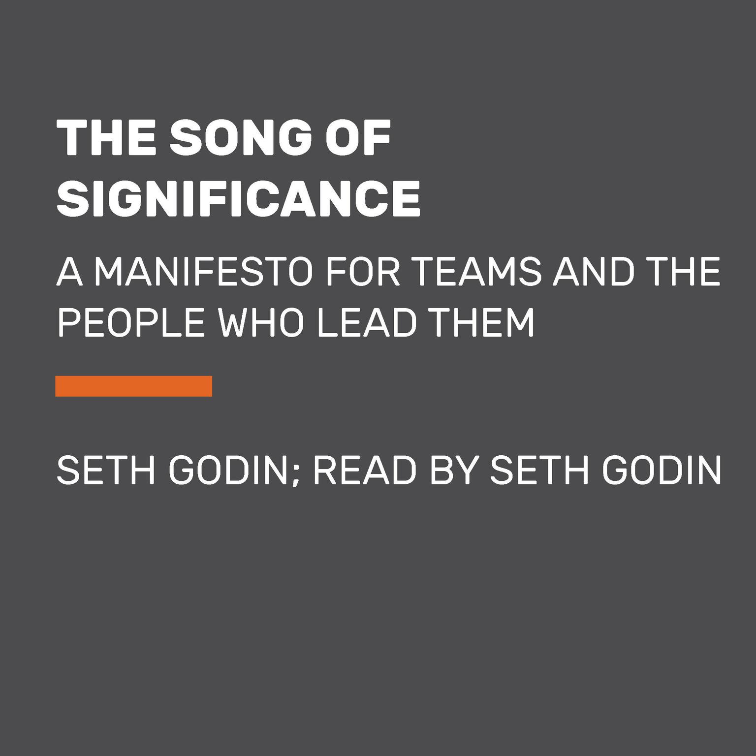 The Song of Significance: A New Manifesto for Teams Audiobook, by Seth Godin